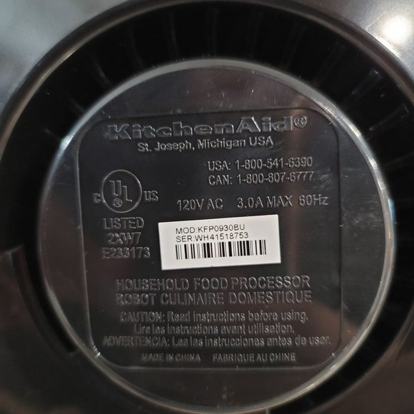 KitchenAid KFP0930BU 9-Cup Food Processor with Exact Slice System no blades - Picture 15 of 15